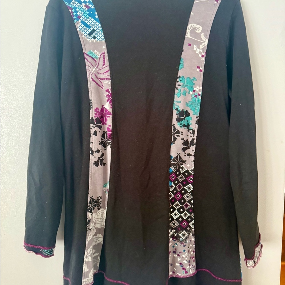 😸Parsley & Sage Art-to-Wear Patchwork Jacket - Eclectic Boho Lagenlook - Picture 4 of 5